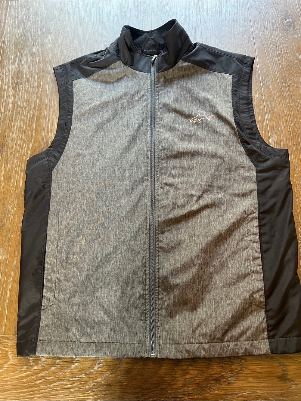 Greg Norman Collection Gray and Black Zip-Up Golf Vest